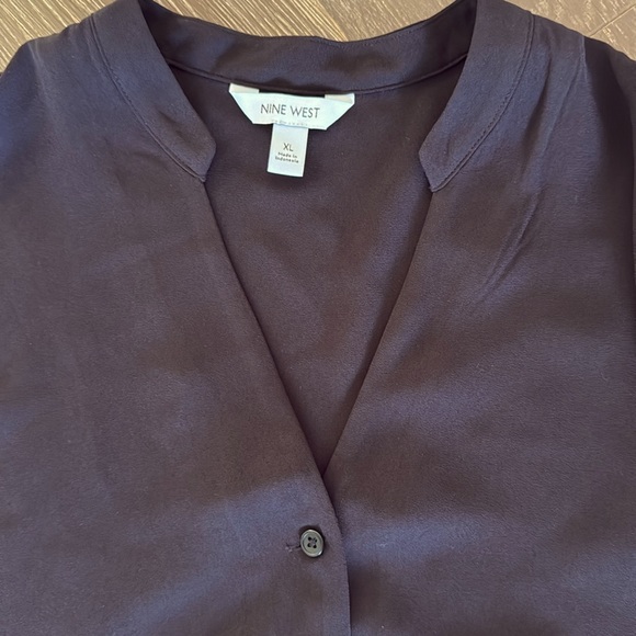 NWT! NINE WEST ruffle hem mini dress. Size XL. Mineral black. - Picture 3 of 5